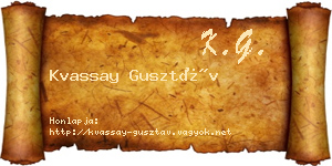 Kvassay Gusztáv névjegykártya