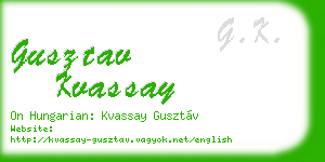 gusztav kvassay business card